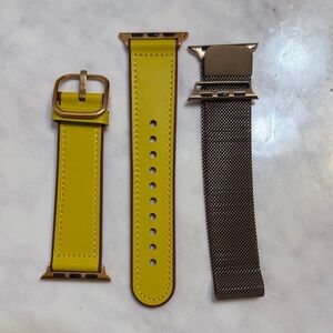 Amazon Yellow and Brown Watch Strap Set